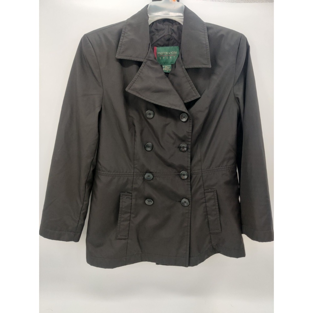 Vintage‎ Preston York Sport Double Breasted Women's Jacket Black Size Medium